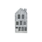 Amsterdam ljuslykta grå/vit 9x18 cm