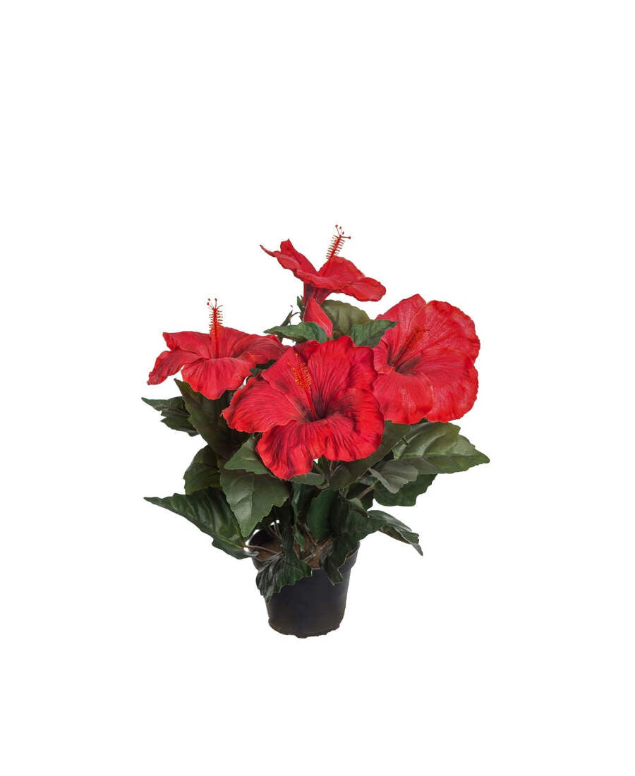 Hibiscus konstväxt röd 36 cm