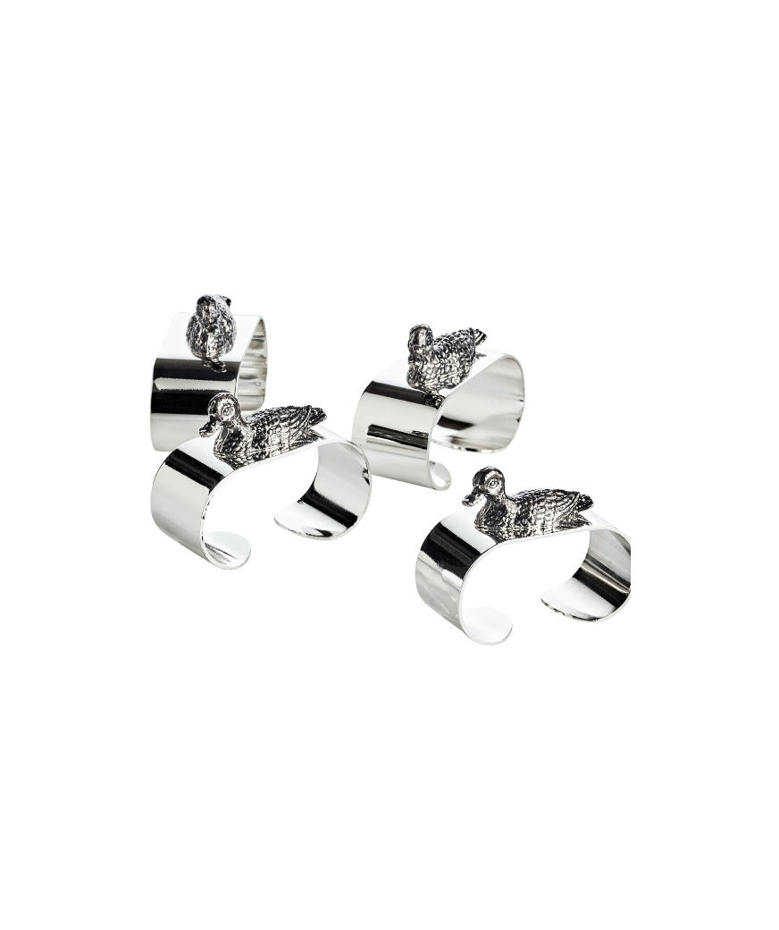 Andrea servettringar silver 4-pack