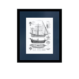 Exklusiv tavla HMS Meredith Ship Drawing