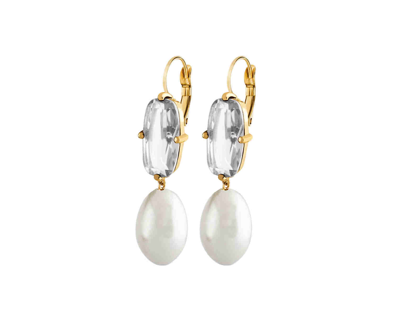 Anita örhängen gold/white pearl
