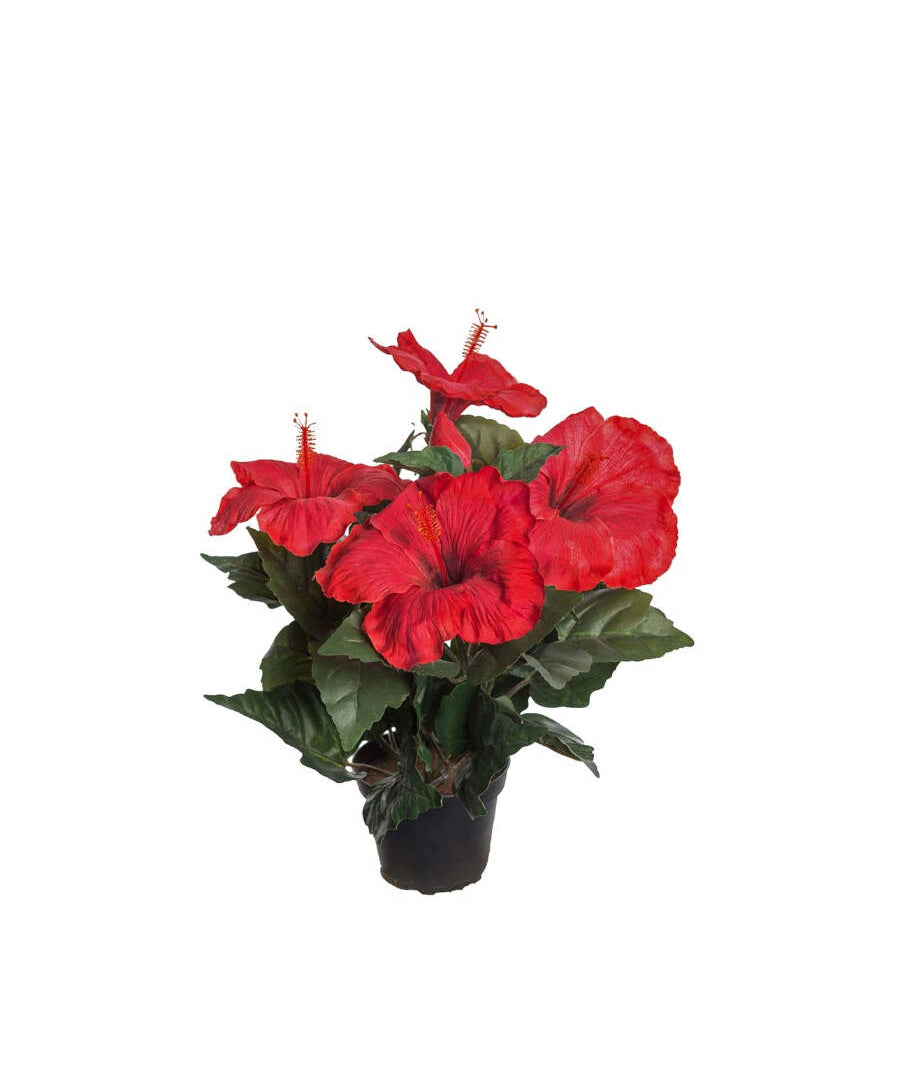 Hibiscus konstväxt röd 36 cm