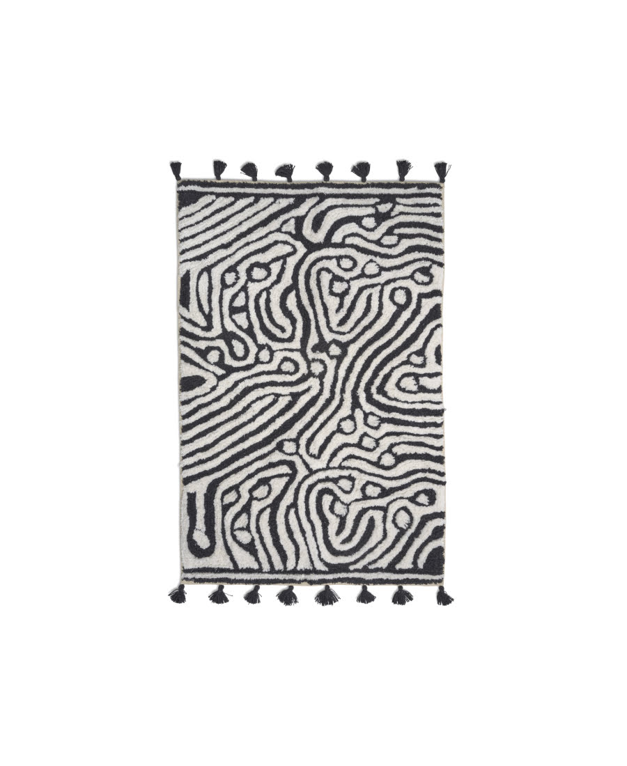 Maze badrumsmatta svart/vit 60x90 cm