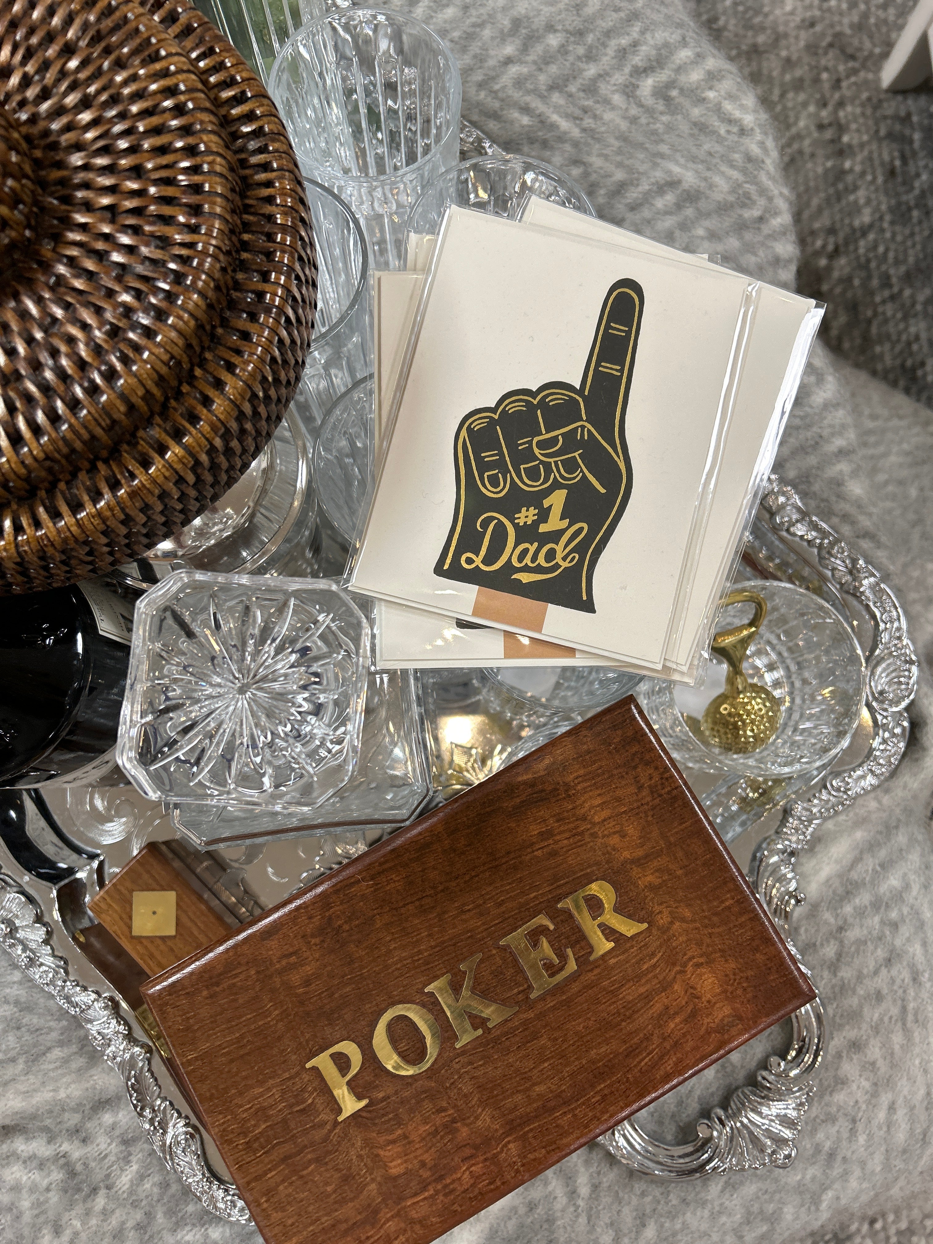  Pokerset trä/mässing
