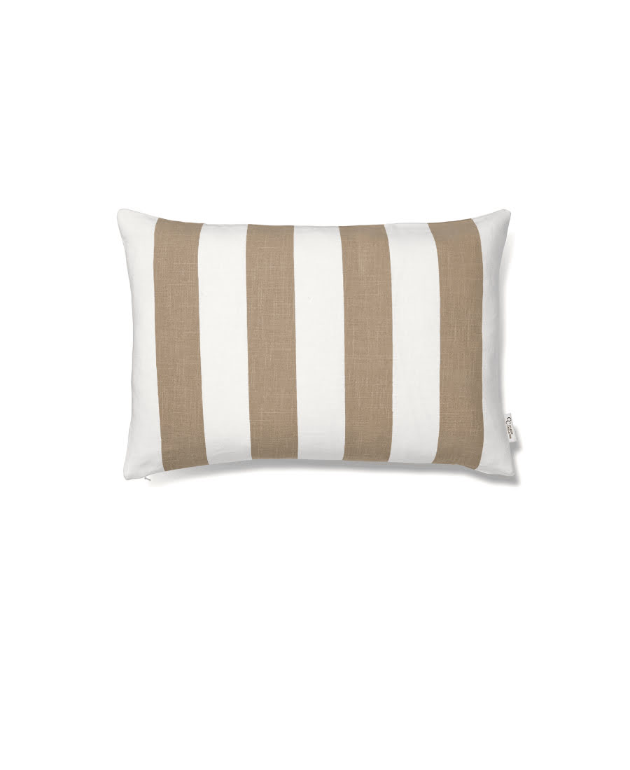 Striped kuddfodral beige 40x60 cm