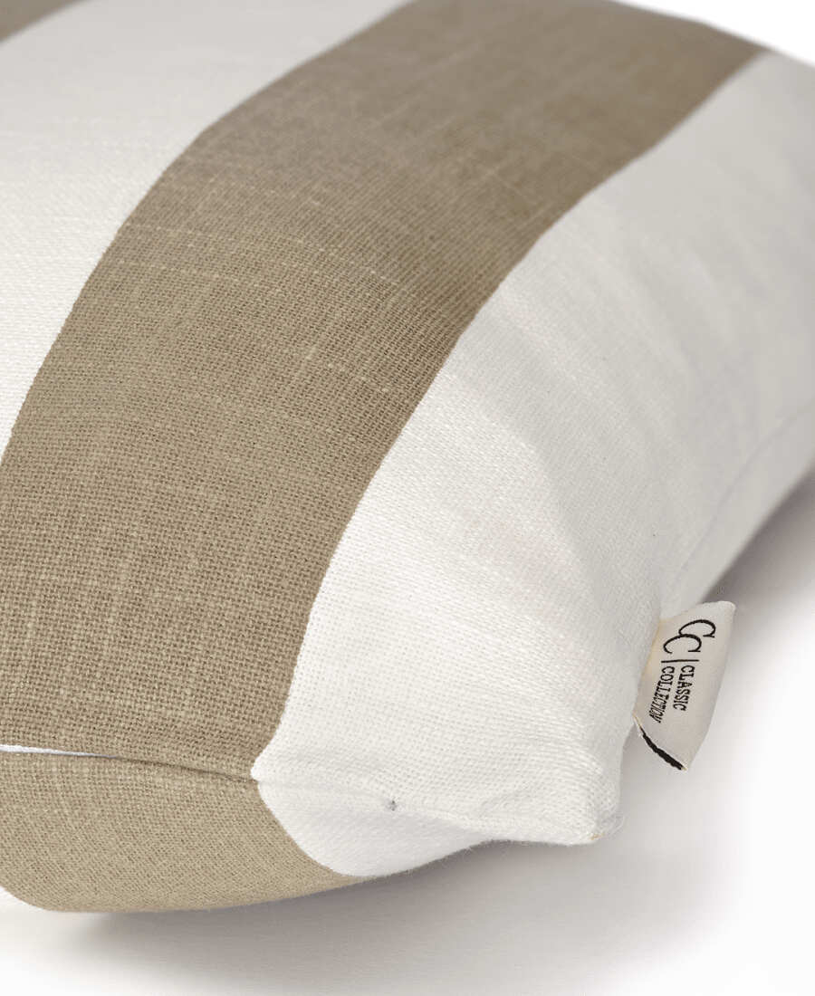 Striped kuddfodral beige 40x60 cm