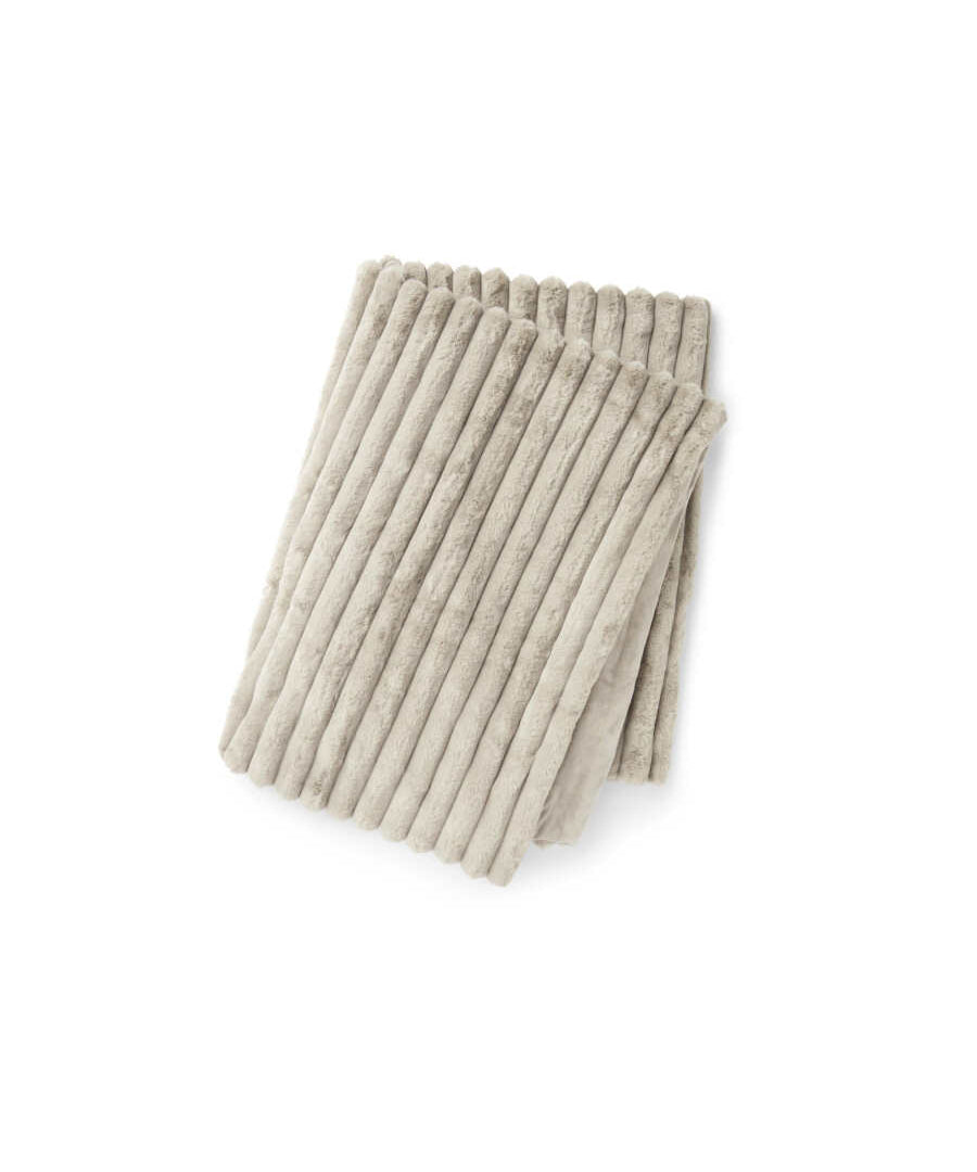 Stripy pläd taupe