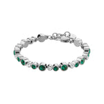 Teresia armband silver/green