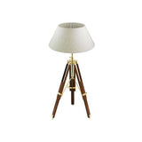 Tripod golvlampa trä/mässing 84 cm