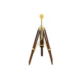 Tripod golvlampa trä/mässing 84 cm