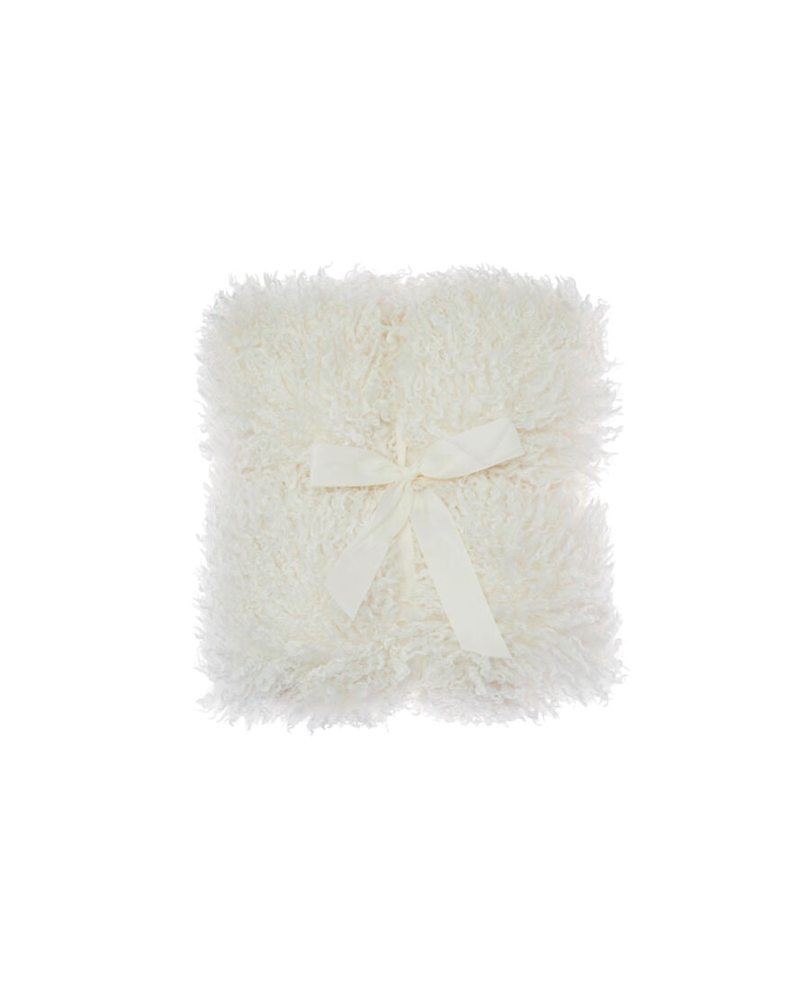 Wooly pläd ivory