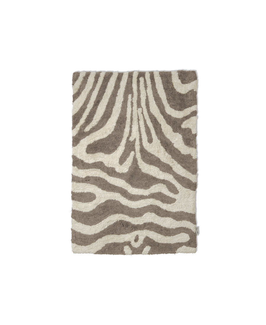 Zebra badrumsmatta taupe/vit 60x90 cm