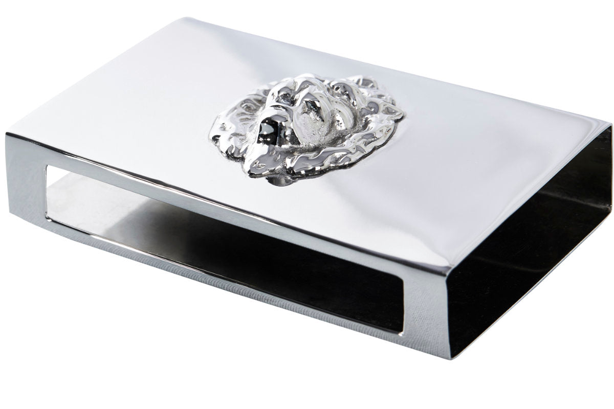 Lejon tändsticksaskfodral silver