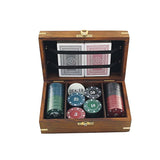 Pokerset trä/mässing 